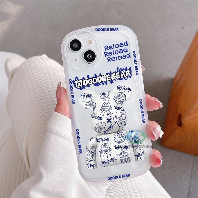 Casing TPU OPPO A57 2022 A15 A16 A16K A54 A53 A12 A5S A7 A3S A31 A52 A83 A92 A37 F9 A1K F1s Shockproof Motif Beruang