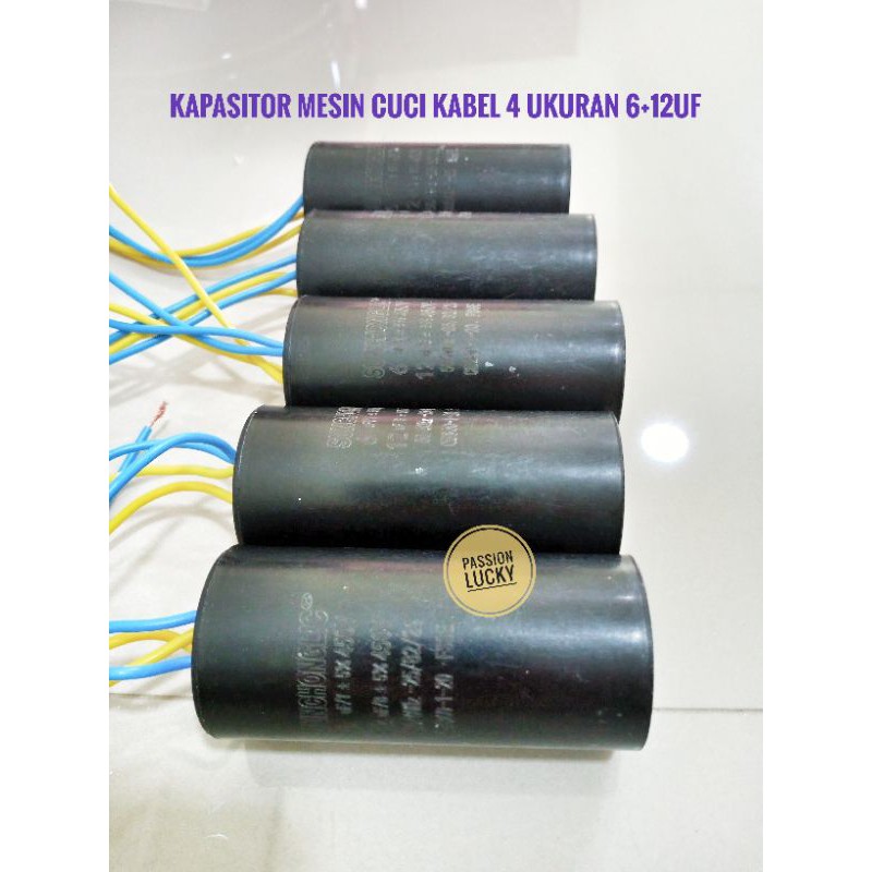 KAPASITOR 6+12UF / 5+12uf/ 4+12uf MESIN CUCI