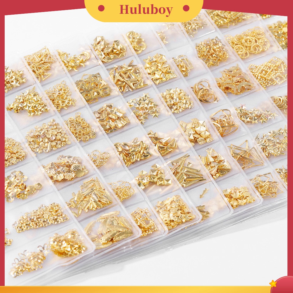 Huluboy Huluboy♡ Hiasan Kuku Bentuk Bulanbintang Hollow Bahan Metal Untuk DIY Nail Artmanicure
