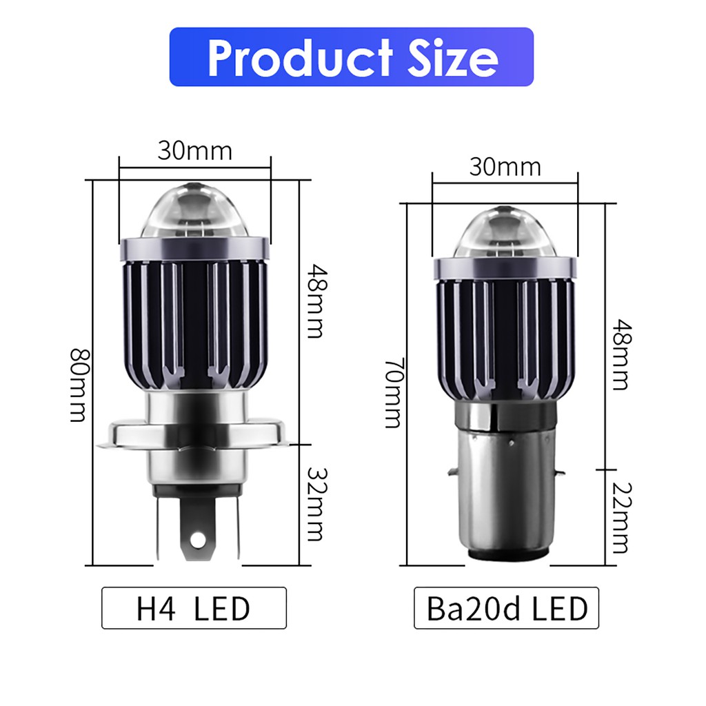 Lampu Kabut Depan Led H6 Ba20D H4 Dengan Lensa Dua Warna Untuk Aksesoris Sepeda Motor