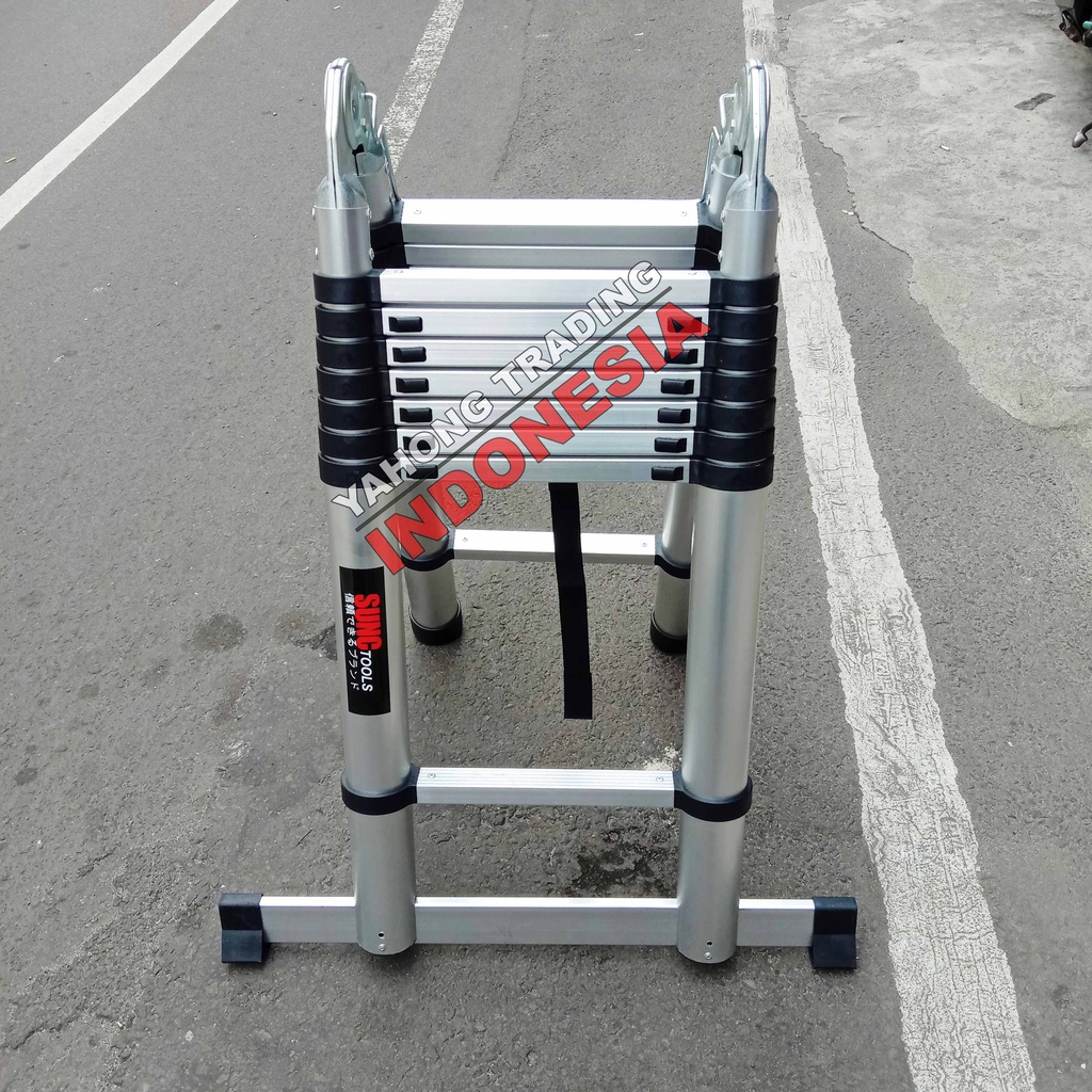 Tangga Teleskopik Double Tangga Lipat Susun Telescopic Ladder 5,6m (2,8m + 2,8m)