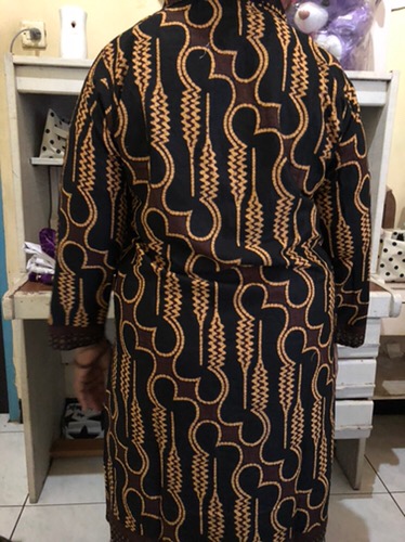 Couple Tunik Mataram Parang Black Jumbo Sarimbit Batik Solo Kantor