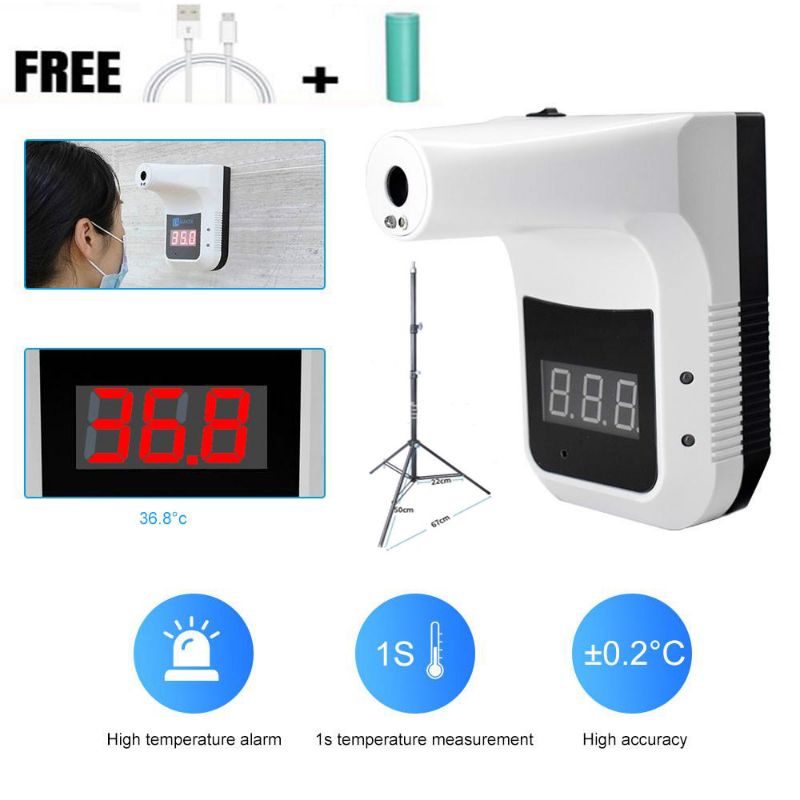 PAKET THERMOMETER TEMBAK INFRARED STANDING TRIPOD DIGITAL OTOMATIS ALAT UKUR SUHU TUBUH ABNORMAL PRO