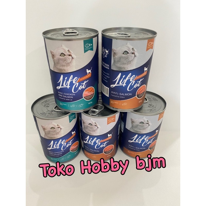 Lifecat kaleng kitten / adult life cat makanan basah kucing junior dewasa wet food 400gr kiten