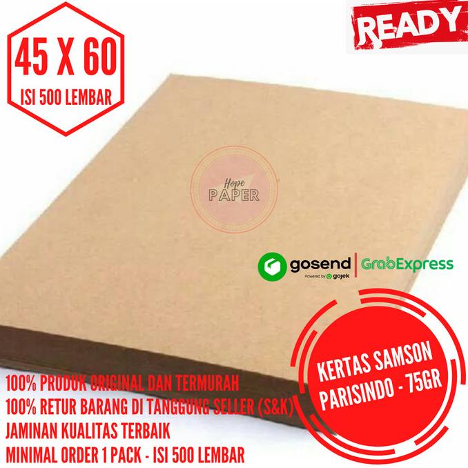 

KERTAS SAMSON 45X60 75 GR ISI 500 LEMBAR / KERTAS COKLAT / SAMPUL BUKU DFVDF65465