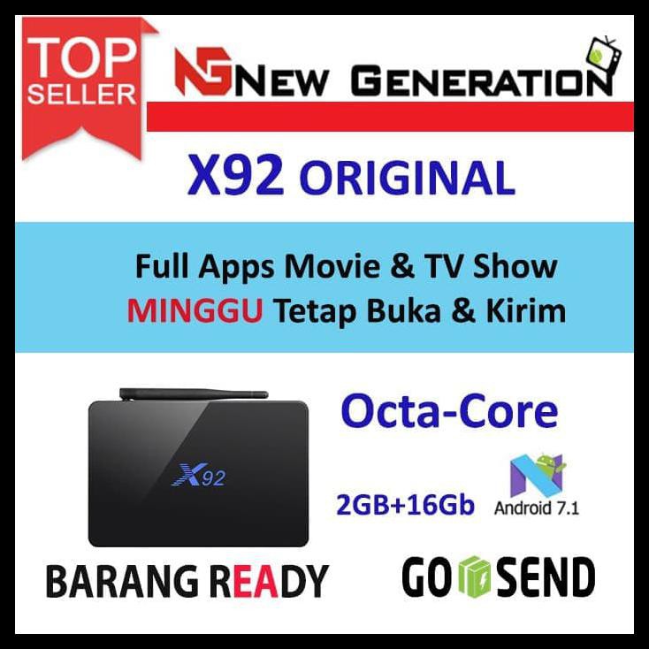 2/16Gb Android 6.0 Android Tv X92 Box Octa Core Full Load Kodi Stok Terbatas Kode 28