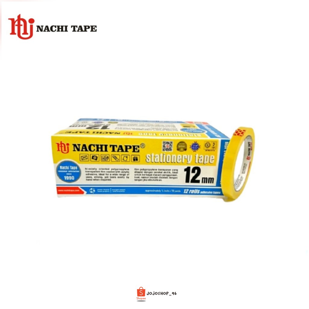 

Isolasi I Selotip Stationery Tape NACHI 12mm 0.5 Inch x 72 Yards