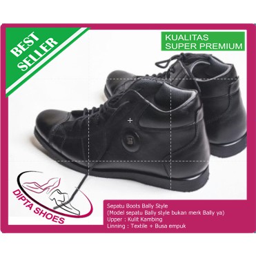 Sepatu Pria Branded - Bally Boots Maroon & Black