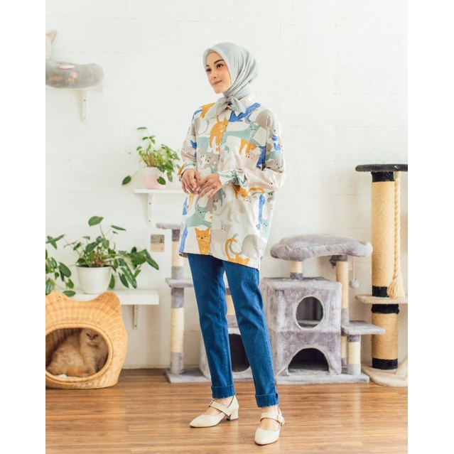 Geulis Mittens Top Broken White M