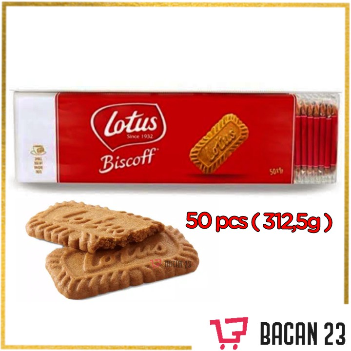 Lotus Biscoff Biskuit ( 50 pcs / 312,5g ) / Biskuit Cookies / Biskuit Kayu Manis / Bacan 23