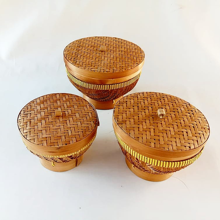 BAKUL NASI BAMBU - Bakul Nasi/Bakul Anyaman Bambu/Tempat Penyimpanan