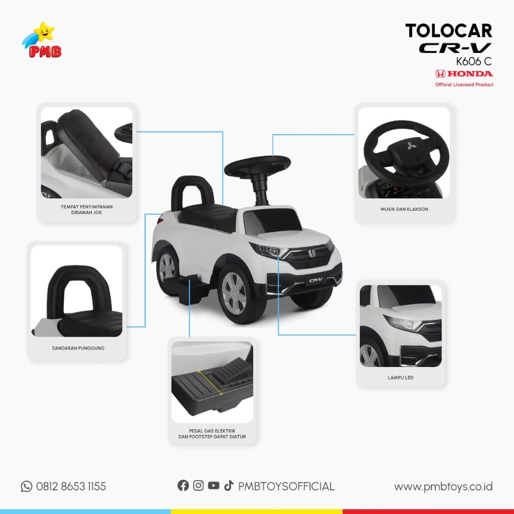 Tolo Car Tolocar PMB K606 C Mainan Ride on Mobil Anak Dorongan Aki K606 B CRV mainan anak