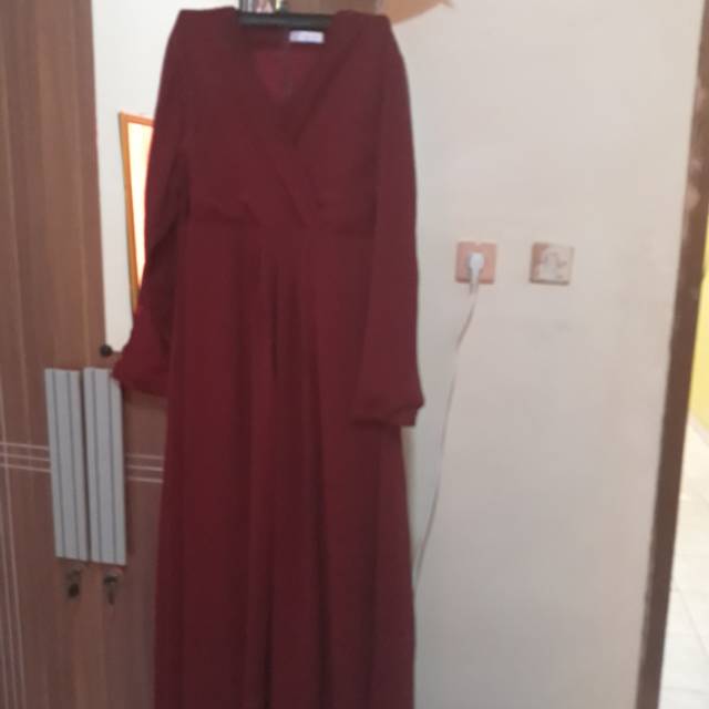 Gamis maroon brand hijab alila PL