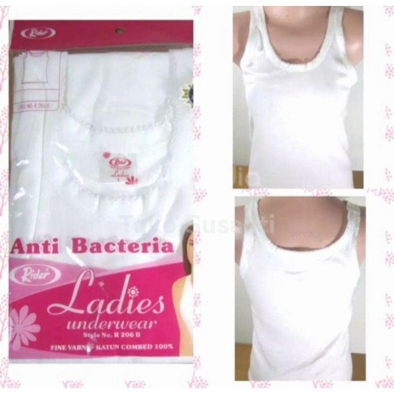 kaus dalam singlet rider wanita/kutang Wanita Perempuan Katun Putih Rider R206B  singlet rider wanit