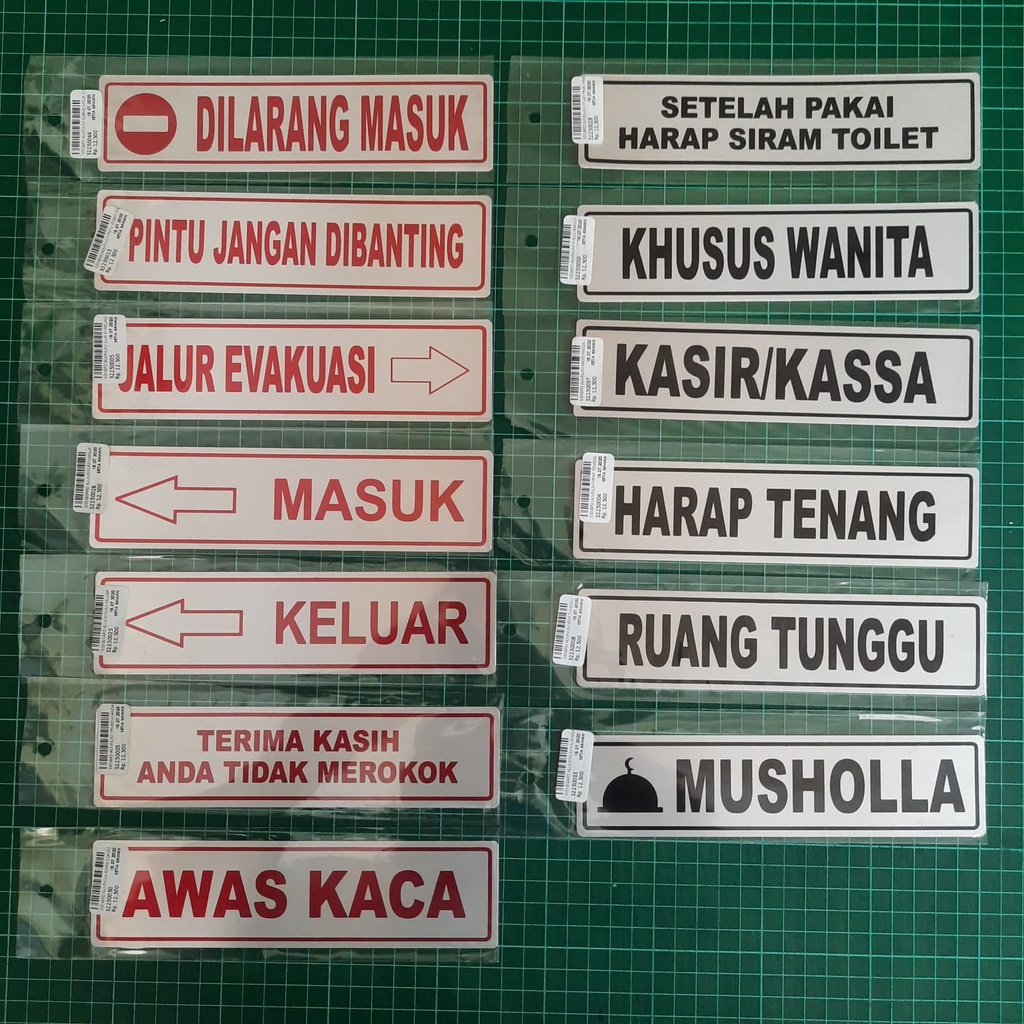 Sign Label Alumunium Kecil TARIK DORONG GESER PUSH PULL TOILET MUSHOLA