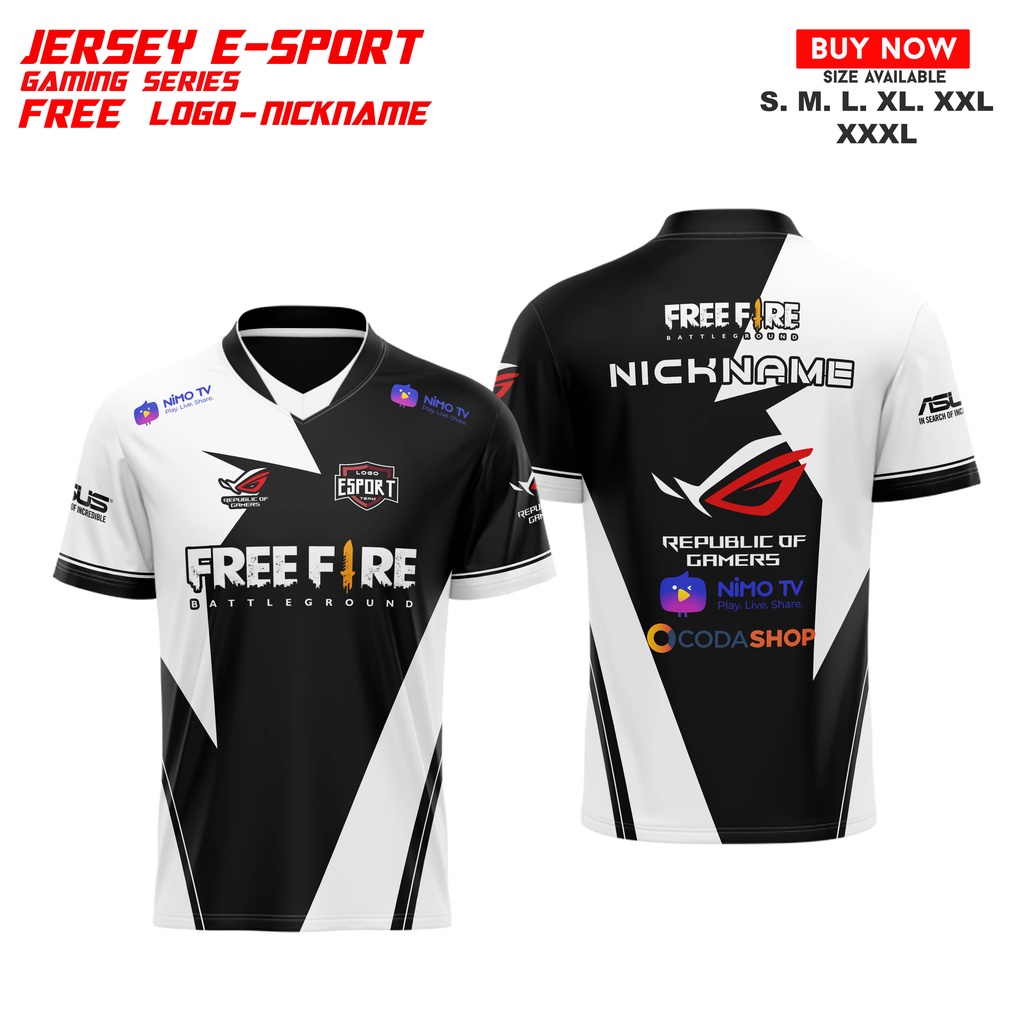 BAJU KAOS JERSEY GAMING FREE FIRE CYBER 1 CUSTOME DESAIN