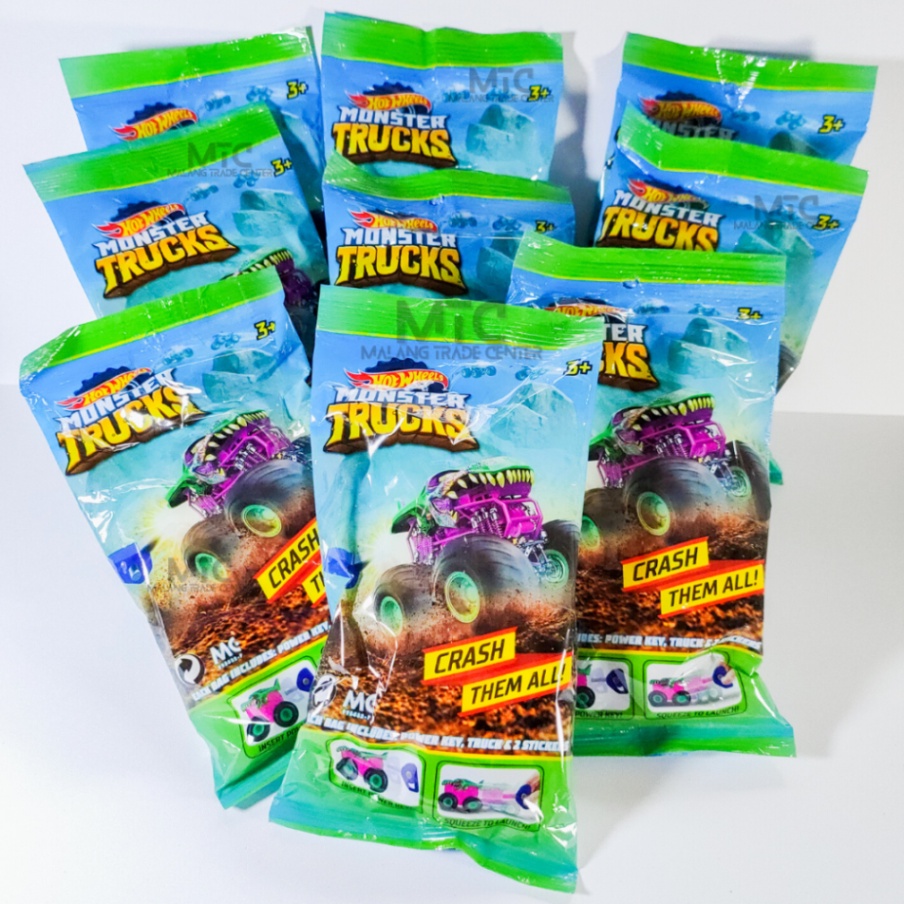 Hot Wheels Monster Trucks Mini Include Launcher atau Pelontar