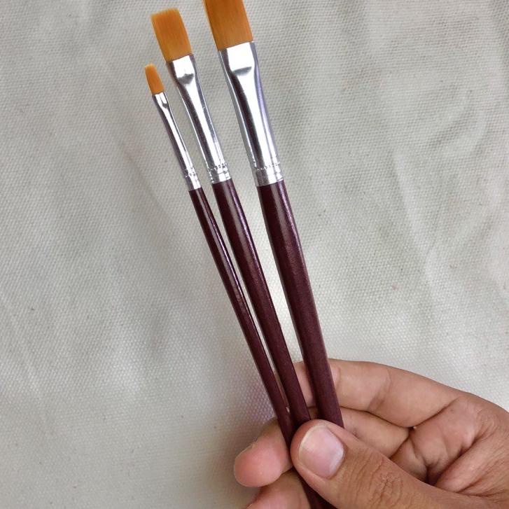 

[Stok lagi⭐] RJ#025s Kuas Flat Set isi 3.EC.45 makasi...