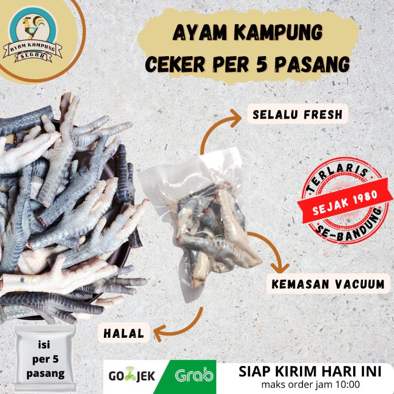

Ceker Ayam Kampung Segar Khusus Bandung per 5 pasang