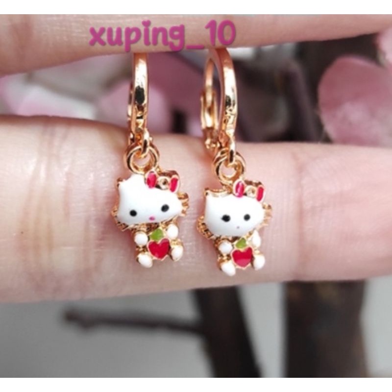 Anting Anak Karakter Hello Kitty Merah