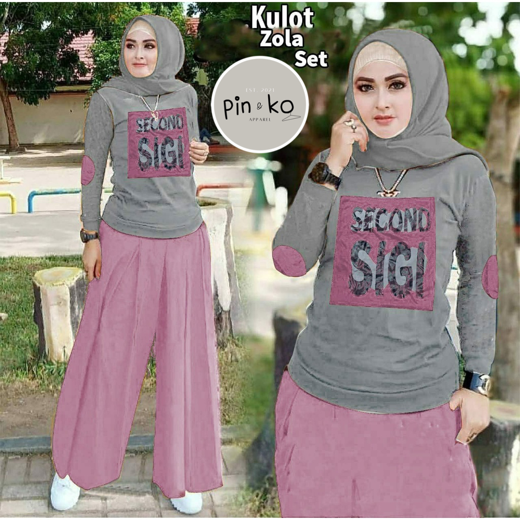 PIK - Setelan Kulot Zola (All SIze/ L)/ Kulot Wanita/ Fashion Wanita/ Setelan Wanita