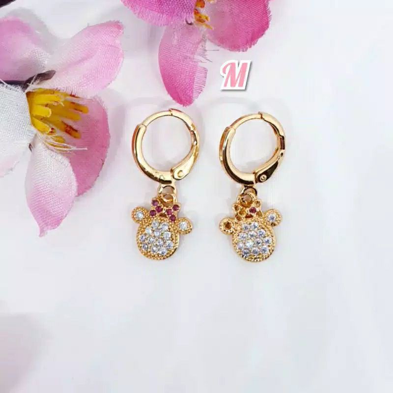 Anting Anak Mickey Permata Lapis mas ♡GOTEN-17♡