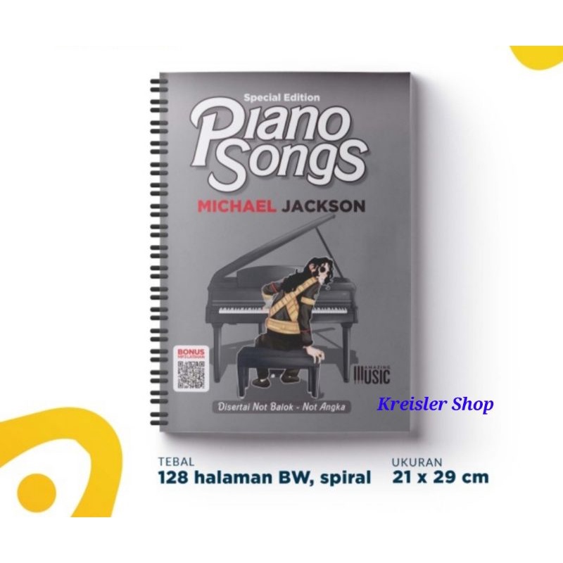 Buku piano Michael Jackson Special Edition dilengkapi dengan mp3 latihan