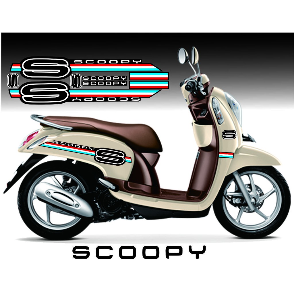 MOTOR SCOOPY NEW FI VARIASI STIKER ALL SCOOPY 2012-2021 POLET MOTIF STRIPING VARIASI SCOOPY