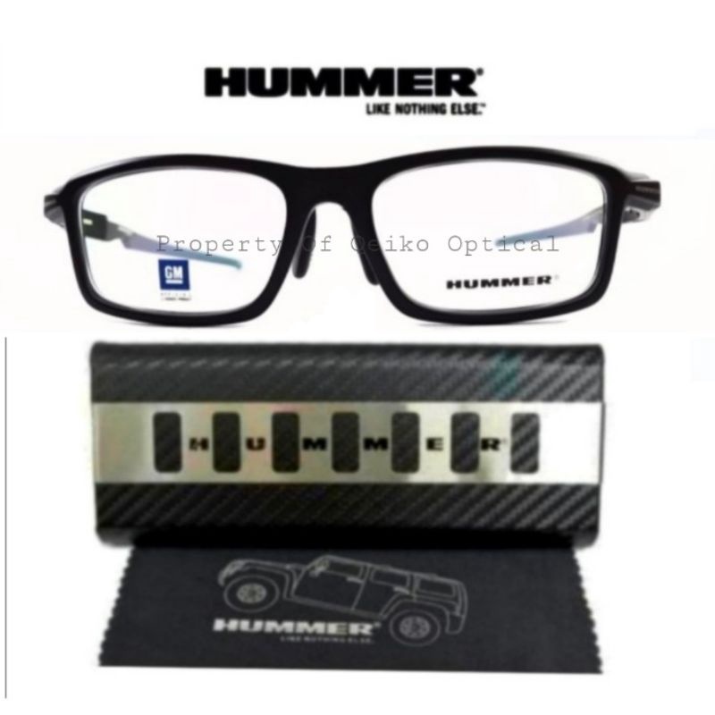 Frame kacamata Pria Original Hummer H741-C1 S52 Matte Black - Model Sporty Lebat