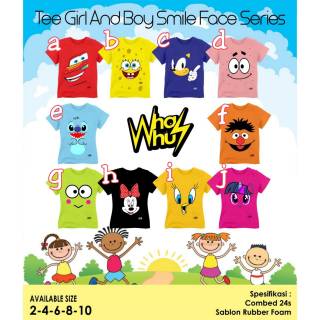 TEE GIRL DAN BOY BY WHAZWHUZ KAOS  ANAK MOTIF KARTUN 