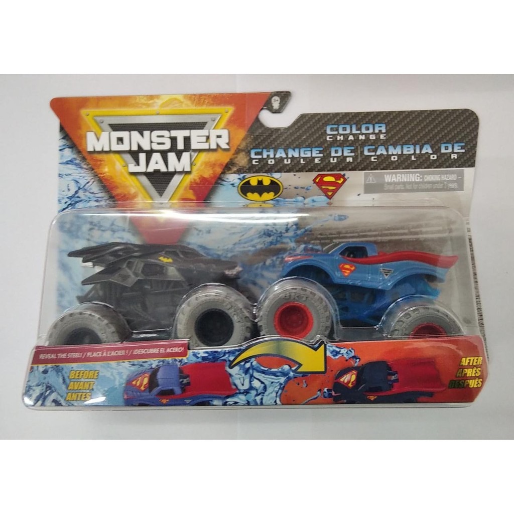Monster Jam Truck Colour Color Change BATMAN x SUPERMAN Diecast Mobil Mainan batmobile super man