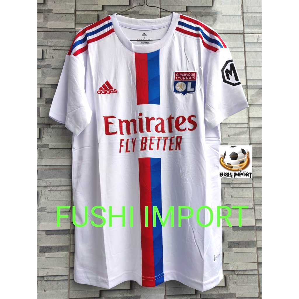 Jersey Baju Bola Olympique Lyon Home 2022 2023 Grade Ori