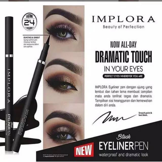 Eye Liner Implora Eyeliner Pen Warna Hitam BPOM/ Implora Eyeliner Pen - Eye Liner Implora Spidol