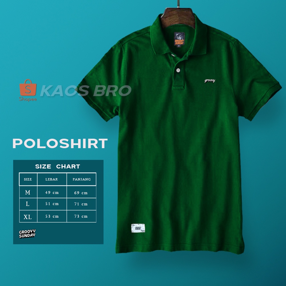 Kaos Bro Polo shirt Pria Hijau Botol Polos Slimfit Baju Kaos Kerah Lipat Lengan Pendek Premium Grosi