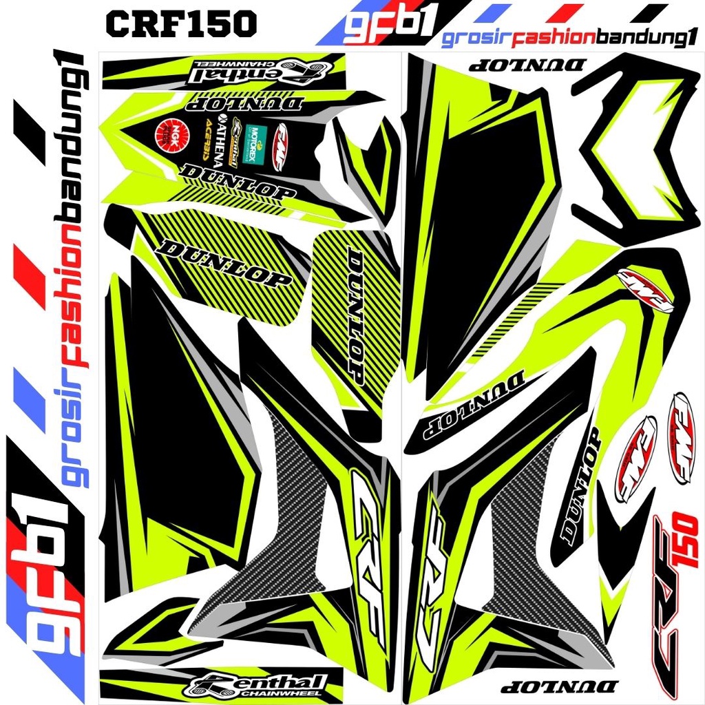 Decal Motor cross Trail Adventure CRF 150 Variasi Dunlop