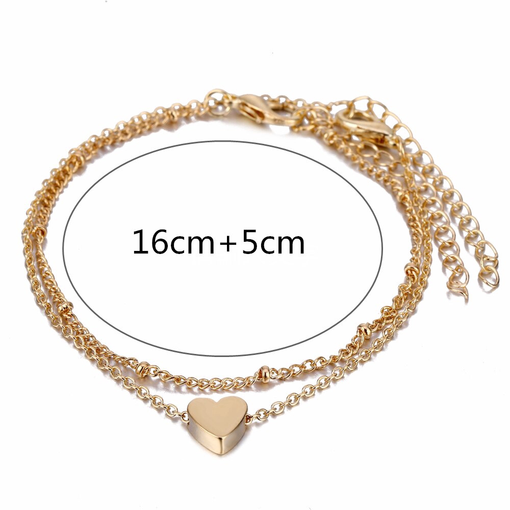 2 pcs/set Minimalist Heart Bracelets Friendship Love Charm Bracelets Bangles Jewelry