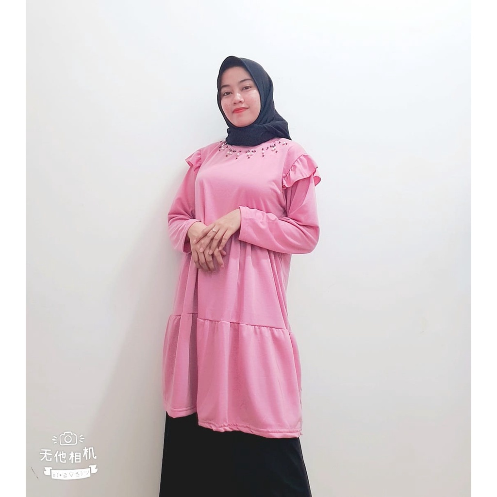 RILLO - TUNIK MUTIARA  REMPEL SUSUN TANGAN RUFFLE  FIT XL / TUNIK MUSLIM