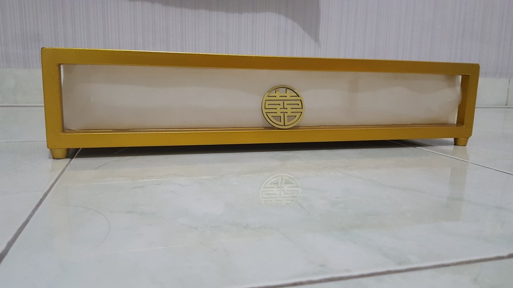 Rs Shuangxi Bulat 5cm Mdf + Duplex Emas / Merah Laser Cutting