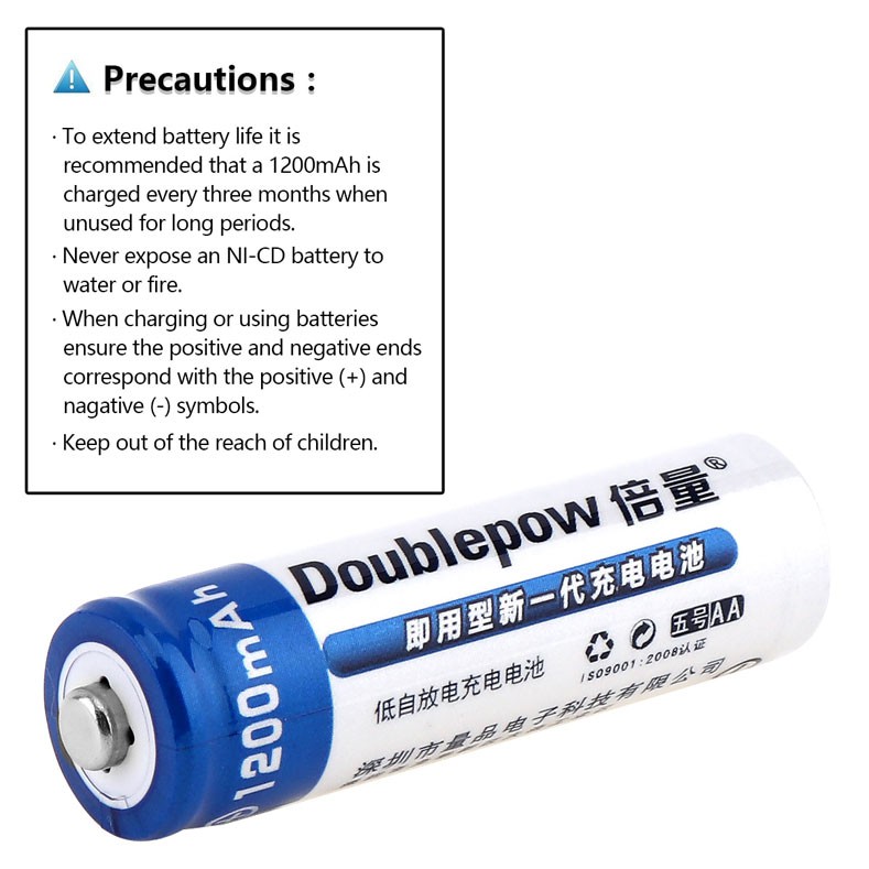 DOUBLEPOW Baterai Cas Rechargeable Battery NiMh AAA/AA 800/900/1200/1250/3000 mAh - ORIGINAL ASLI