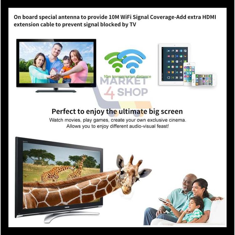 Best Seller  Anycast M4 Plus Wireless Display Dongle Wifi Hdmi - Original 100 % - Hitam Jual Murah