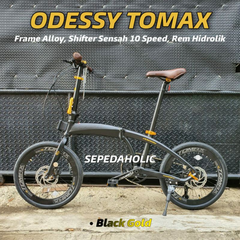 Sepeda Lipat 20 Inch ODESSY TOMAX Alloy 10 Speed Hidrolik Hollowtech