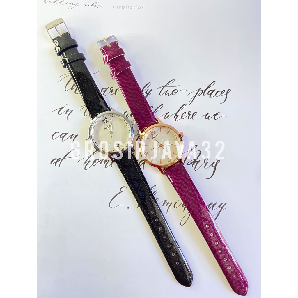 JAM TANGAN WANITA ALB SANDRINA STRAP KALEP SINTESIS PU ANALOG WATCH