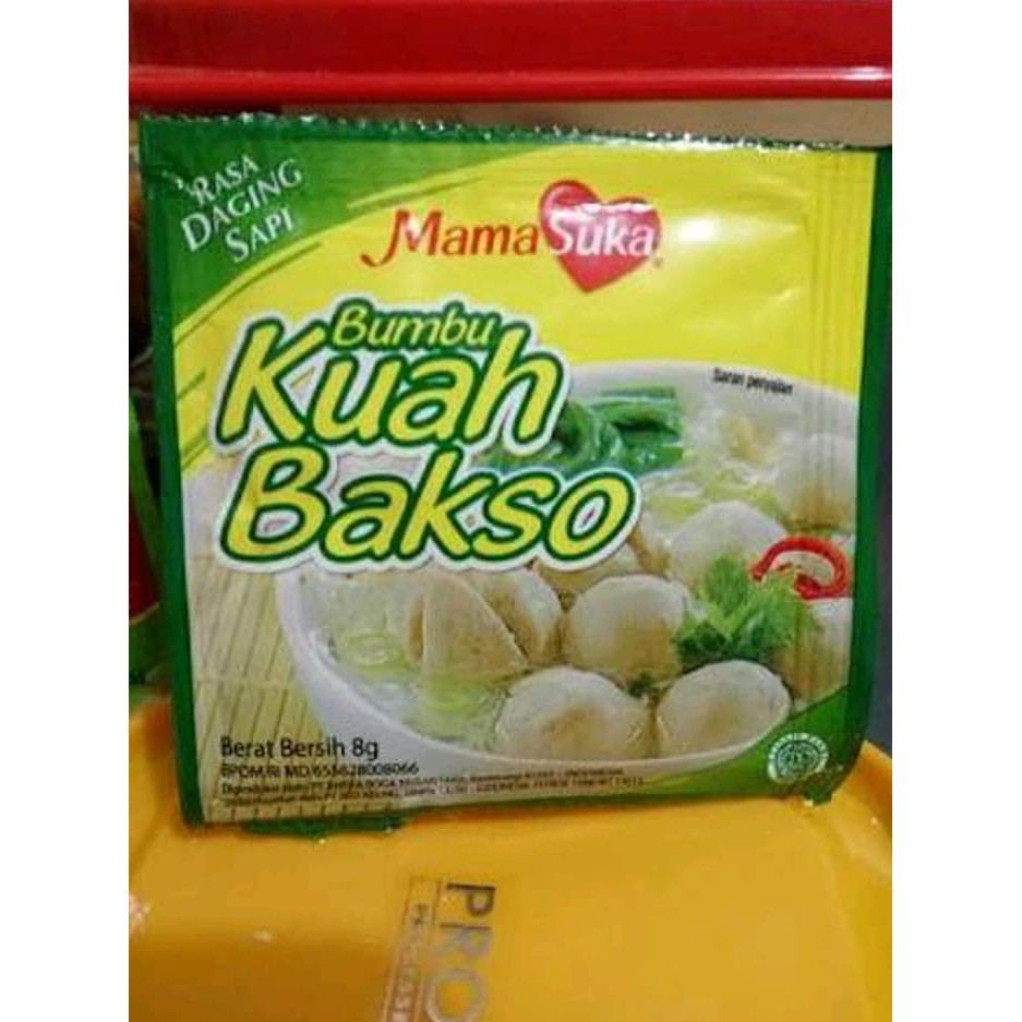 

Terbaik Bumbu Kuah Bakso 8Gr- 12 SACHET- MAMA SUKA