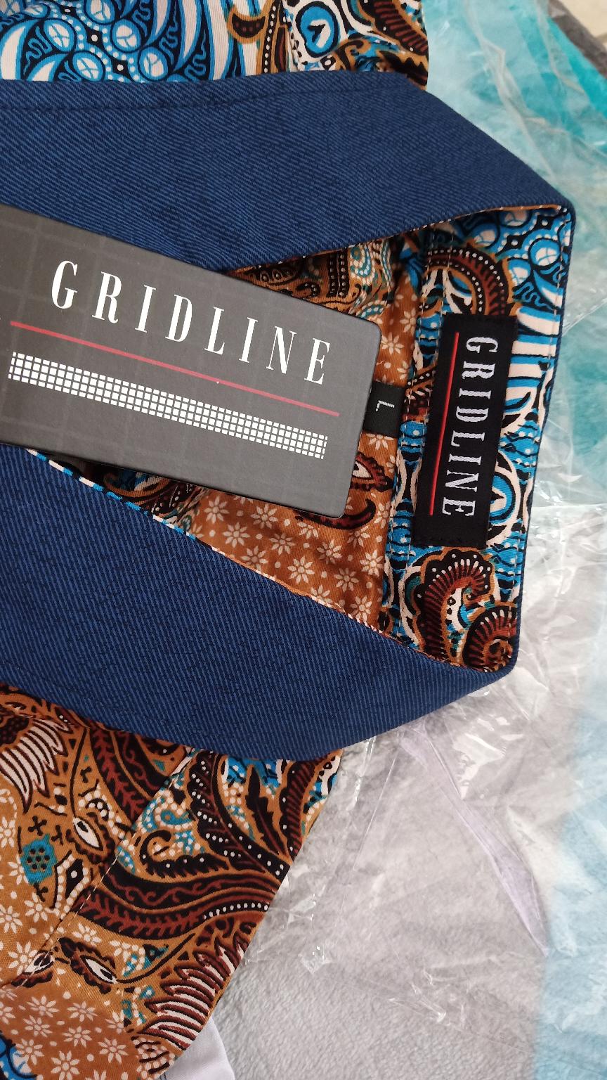 [gridline - R072 & R017] Kemeja Batik Pria Katun Lengan Pendek Regular