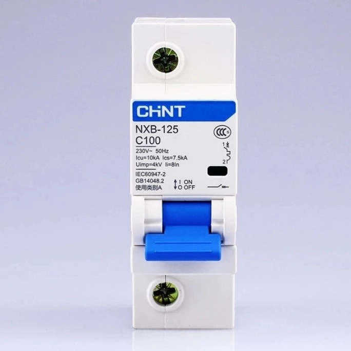 MCB Chint NXB-125 1P 80A 100A MCB CHINT NXB-125 1P 80A 100a MCB (Miniature Circuit Breaker)