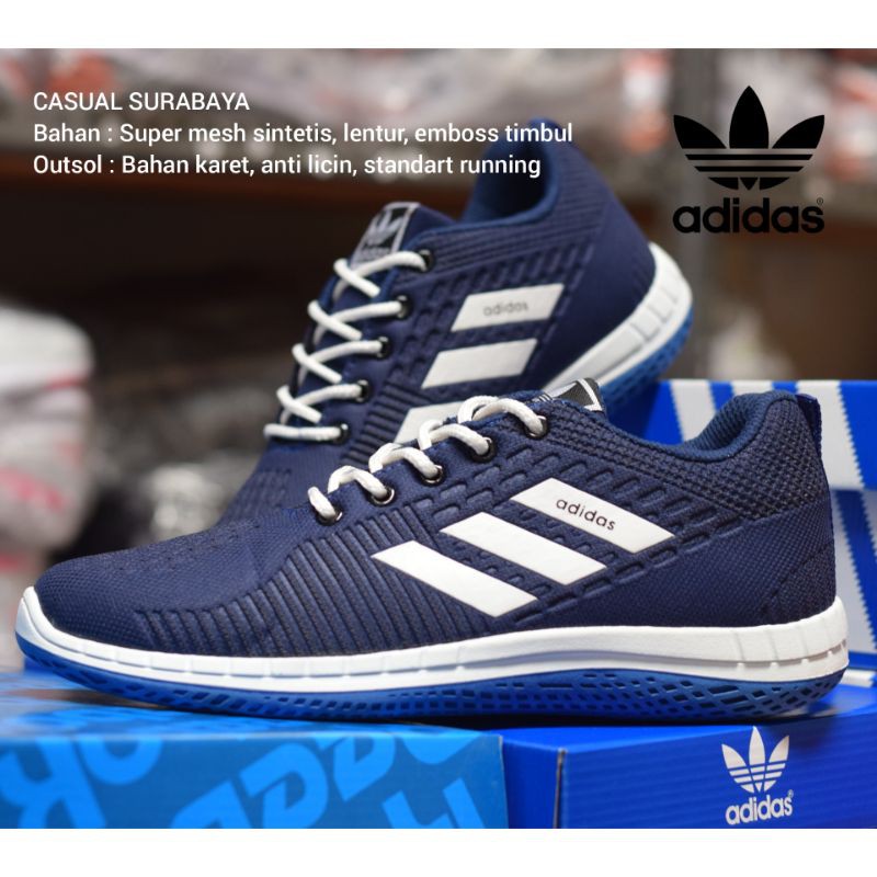 BIRU NAVY @ Sepatu Sport Adidas Neo Running Joging Sepatu Santai