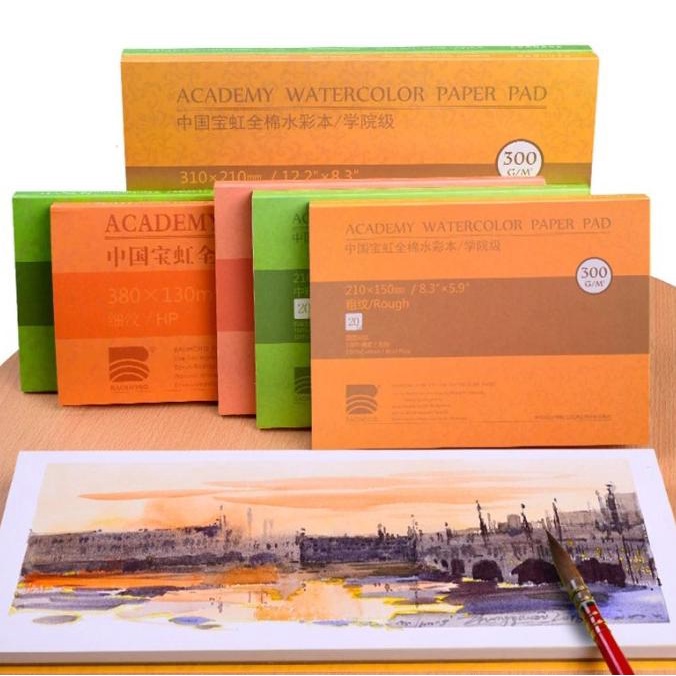 

(BISA COD) Baohong Academy Watercolor Pad 180 x 125mm - 300gsm - 100% cotton PROMO Kode 748