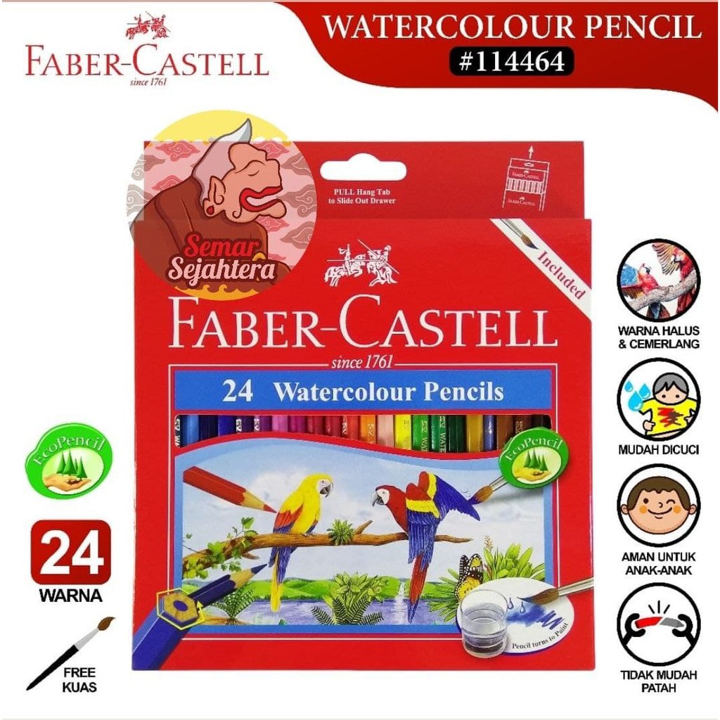 

[SET] FABER-CASTELL PENSIL WARNA WATERCOLOUR 24 WARNA PANJANG 24L COLOUR PENCILS^