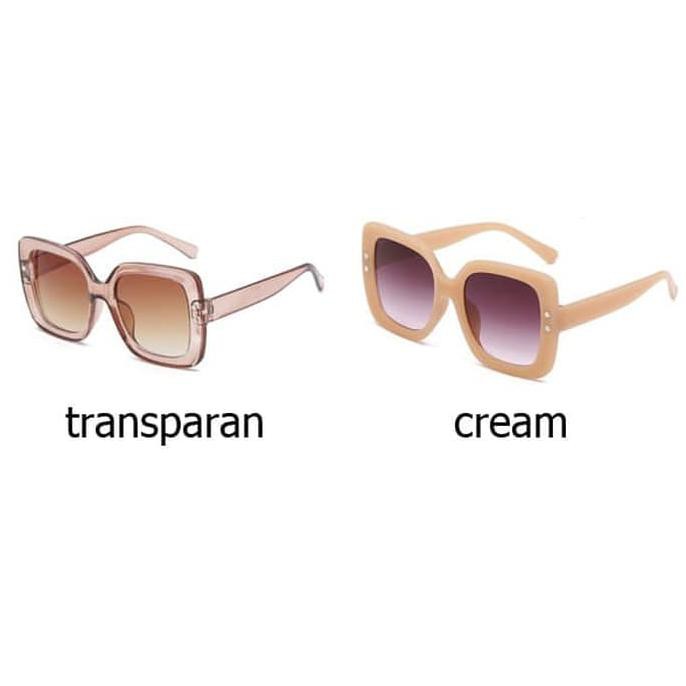 Kacamata-Hitam-Wanita-2021- Kacamata Hitam Fashion Wanita Box Sunglasses Jgl093 - Transparan