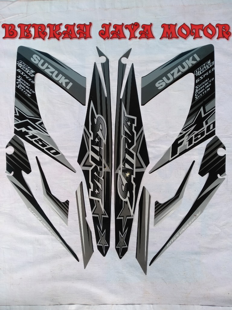 STRIPING STICKER LIS BODY MOTOR SATRIA FU 2014 HITAM FULL FU FACELIFT